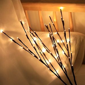 Kerst wilgentakken set van 2 takken - 24 LEDs per tak - 48 LEDS - Warm wit - 2 takken