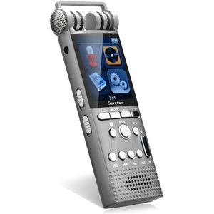 DrPhone MIC3 - Professionele Digitale Spraak gestuurde Audiorecorder met OLED scherm - Auto Opname - 32GB Opslag - Opname 1536Kbps DSP Ruisonderdrukking