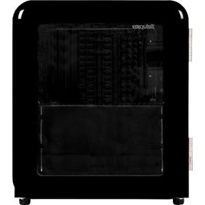 Exquisit KB50-RETROBLACK - Mini Koelkast - Minibar - Retro - Glazen Deur - 48 Liter - Zwart