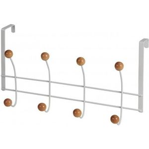 Naturn Living™ Deurkapstok RVS met 8 haken | Deurhaak | Deurhanger | Kapstok deur kapstok | Ophanghaak | Ophangrek | Mat wit