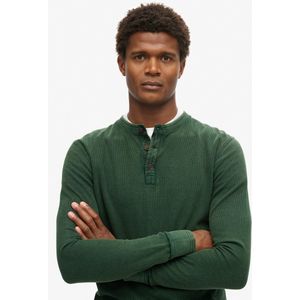 Superdry Vintage Textured Grandad LS Top Heren - Maat S