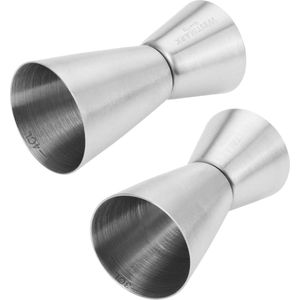 Kleine maatbekers voor cocktails - 2 cl, 3 cl, 4 cl - Roestvrij staal, zilver
