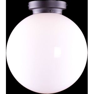 Art deco plafondlamp Globe | Ø 30 cm | zwart / wit / opaal glas | gispen / retro / jaren 30