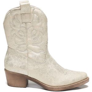 Smile Favorites® Dames Cowboylaarzen met Hak Kort - Goud - Imitatieleer - Maat 40 -