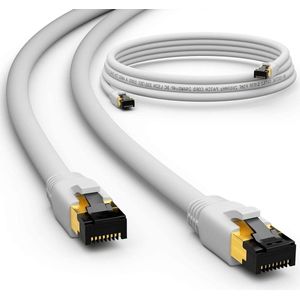 20m S/FTP LSZH witte CAT 8.1 netwerkkabel - 40 Gbits - LAN patchkabel Gigabit RJ45-stekker - Ethernet Data Cable - 40000 Mbits overdrachtssnelheid - PIMF 2000 MHz - Cat.6 Cat.7 Cat.8