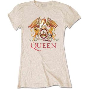 Queen - Classic Crest Dames T-shirt - L - Creme