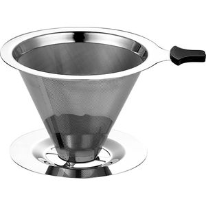 Kaffeefilter Edelstahl Wiederverwendbar, koffiefilter, permanente koffiefilters voor koffiezetapparaat van roestvrij staal met dubbel gaas, draagbaar en , ideaal voor op reis