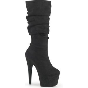 Pleaser - ADORE-1061 Plateau Laarzen - Paaldans schoenen - 38 Shoes - Zwart