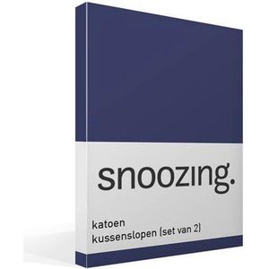 Snoozing - Katoen - Kussenslopen - Set van 2 - 40x60 cm - Navy