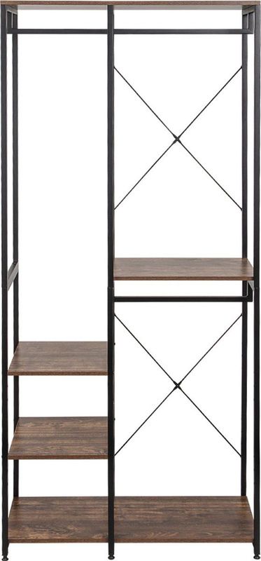 RoomRevive Kledingrek - Loftstijl - Kledingmeubel - Slaapkamer -Halkast -Schoenen opbergen -Industrial style -wardrobe -Luxe rek voor kleding - Jassen ophangen - Hout Staal Kledingrek
