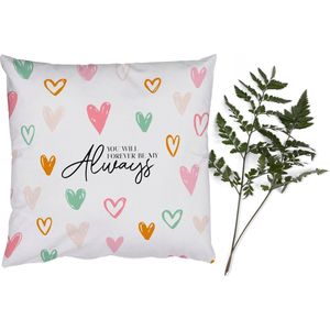 Sierkussens - Kussentjes Woonkamer - 45x45 cm - Vriendschap - Best friends - Quotes - You will forever be my always - Spreuken