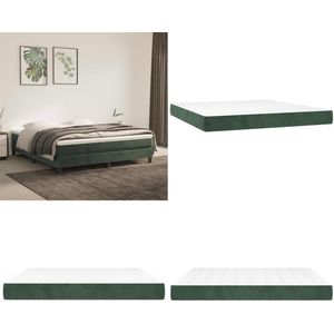 vidaXL Pocketveringmatras 160x210x20 cm fluweel donkergroen - Pocketveringmatras - Pocketveringmatrassen - Matras - Pocketvering Matras