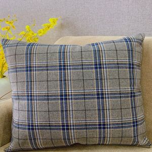 FURNIBELLA-Kussensloop Geruit – Grijs-Blauw – 50x70 cm – Sierkussenhoes voor Bank of Bed – Decoratief & Veelzijdig – 1 Stuk