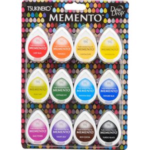 Memento dew drops stempelkussen - 12 pack - basiskleuren - basic colours