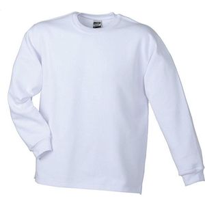 James and Nicholson Unisex Open Hem Sweatshirt (Wit)