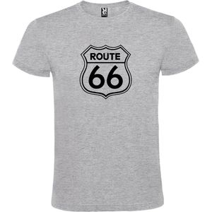 Grijs t-shirt met 'Route 66' print Zwart t size 4XL