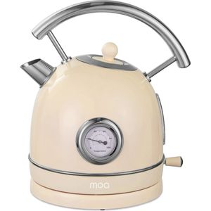 MOA Retro Waterkoker Pastel Crème - Elektrisch - RVS - EK4TC