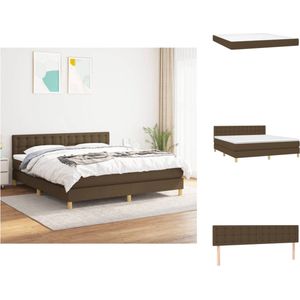 vidaXL Boxspringbed - Comfort Sleep - Bed - 203 x 180 x 78/88 cm - Donkerbruin - Stof (100% polyester) - Bed