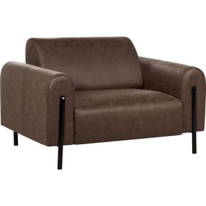 ASKIM - Fauteuil - Donkerbruin - Polyester