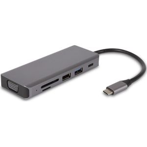 SBVR EV65 - USB C Hub - 9 poorten USB Adapter - 2* 4K HDMI Screen Extender - USB-C 87W PD