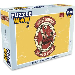 Puzzel Voetbal - Bal - Man - Vintage - Legpuzzel - Puzzel 1000 stukjes volwassenen