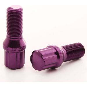 Japan Racing JB1 Wielbouten - M12x1,25 / M12x1.25 - Paars - Set van 20 + adaptersleutel