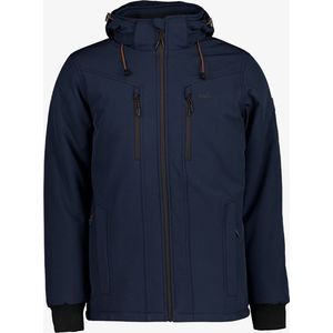 Kjelvik gewatteerde heren softshell jas blauw - Maat XXL - Met capuchon - Ritssluiting