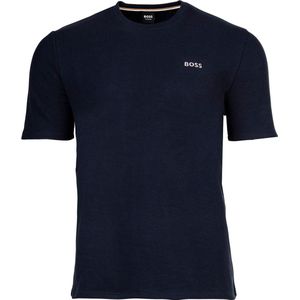 Hugo Boss BOSS O-hals shirt waffle mini logo blauw - XL