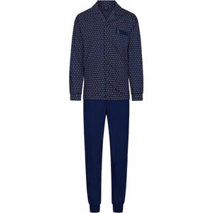 Katoenen doorknooppyjama van Robson - Blauw - Maat - 48