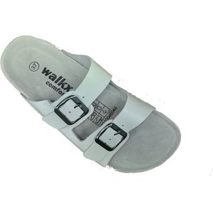 Walkx comfort slippers wit leder, maat 43