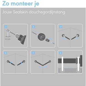 Sealskin Seallux Douchegordijnstangset - Chroom