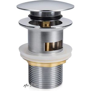 Mrs. Jones Pop-up Gootsteen Plug - Kliksysteem voor Alle Standaard Wasbakken - Voorkomt Haar en Afval in de Afvoer - Chroom 38 mm - Badkamer Keuken .