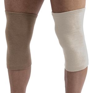 Orthopedische kniebrace van angora en merinos - artrose kniebandage voor gewrichtspijn - trauma sportkniebandage - beige 2