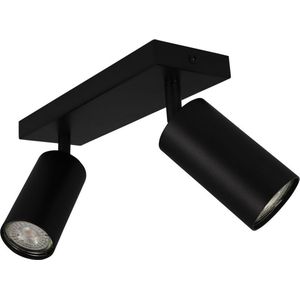 Smart opbouw plafond spot dubbel | Zwart | Hue compatible | Incl. Zigbee spots