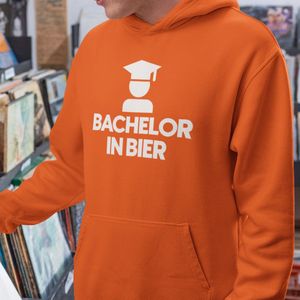 Oranje Koningsdag Hoodie Bachelor In Bier - MAAT 4XL - Feestkleding & Carnavalskleding