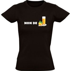 Non de juice Dames T-shirt - drank - sinaasappelsap - fruitdrank - brabant - jus d orange - grappig