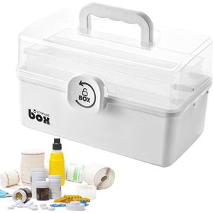 Draagbare Medicijnen Organizer met Draaggreep - Multifunctionele Huisapotheek Box