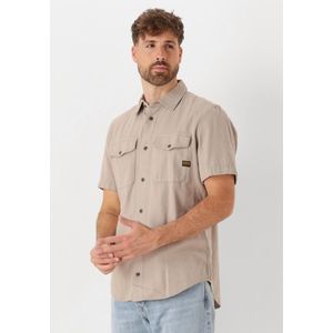 G-Star Raw Marine Slim Shirt S\s Heren - Vrijetijds blouse - Taupe - Maat XXL