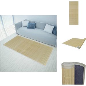 vidaXL Bamboo Mat - Neutrale bamboe kleur - 80 x 200 cm - PVC anti-slip onderkant - Vloerkleed