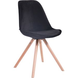 Eetkamer - Bezoekersstoel Sievi Velvet Round legs N, Zwart