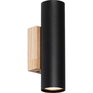 QAZQA jeana - Moderne Wandlamp Up Down voor binnen - 2 lichts - D 8.4 cm - Naturel - Industrieel - Woonkamer | Slaapkamer | Keuken