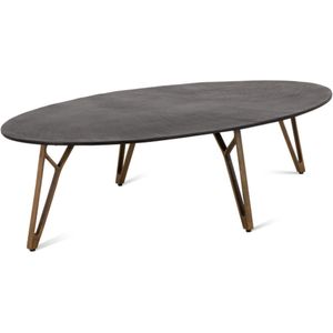 Salontafel Luna Ovaal Metaal 140x80 cm - Zwart