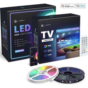 Lideka® - LED Strip Lights - 10 meter RGB + TV 3 meter met USB - RGB verlichting - Gaming