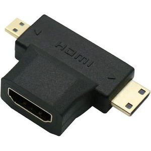 3 in 1 Micro HDMI + Mini HDMI naar HDMI kabel converter adapter voor HDTV 1080P / HaverCo