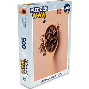 Puzzel Chocola - Hout - Lepel - Legpuzzel - Puzzel 500 stukjes