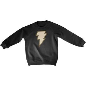 DC Comics Black Adam Sweater/trui kids -Kids tm 8 jaar- Lightning Logo Zwart