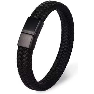 CHPN - Armband - Zwart - Leer - Armband Heren - Sieraden - Cadeau - Leren Armbandjes - Vaderdag - Stoere armband - Hippe armband