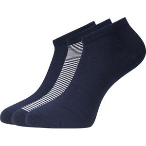 Comfortabel & Zijdezacht Bamboo Basics Dani - Bamboe Sneaker Sokken (Multipack 3 stuks) Heren / Dames - Navy Gestreept - 35-40