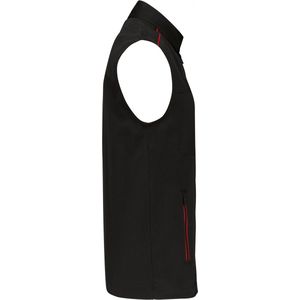 Bodywarmer Heren M WK. Designed To Work Mouwloos Black / Red 65% Polyester, 35% Katoen