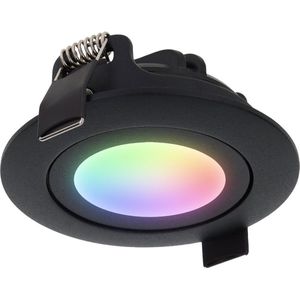 Ledmatters - Inbouwspot Zwart - Dimbaar - 5 watt - 425 Lumen - 2200-6500 Kelvin - White & Color - IP65 Badkamerverlichting